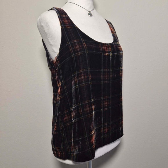 J. Crew Tops - J Crew Tartan Plaid Velvet Velour Academia EGirl Whimsy Gothabilly Tank Top US 2